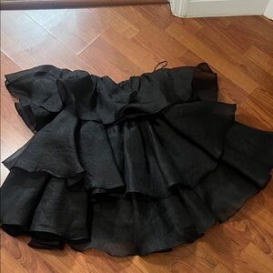 Elegant Black Ruffled Skirt